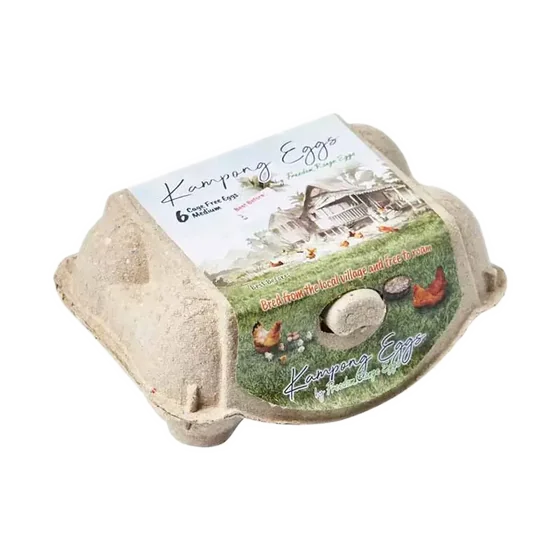 Kampong Eggs carton, 6 medium cage-free eggs